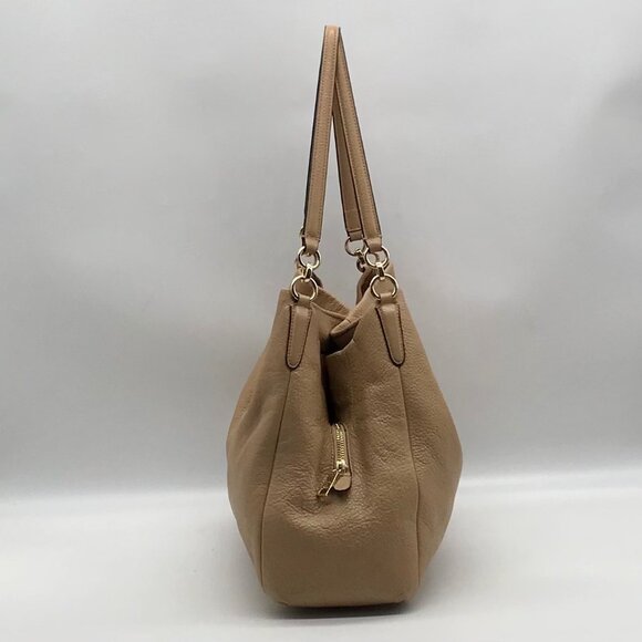 Coach Taupe Pebbled Leather Edie Shoulder Bag - Picture 4 of 11